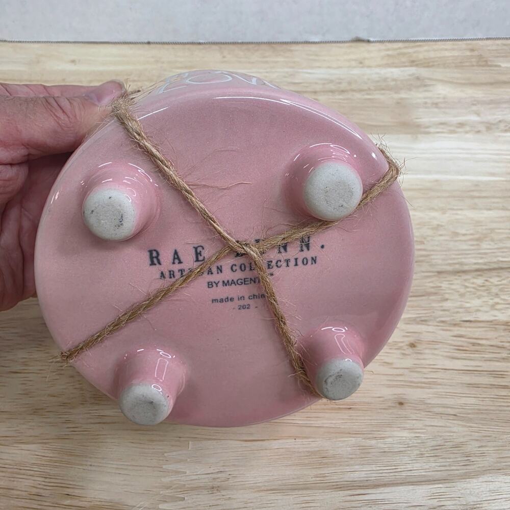 NWT Rae Dunn Plant Lover Pink Ceramic Planter Pot By Magenta Artisan Collection - Picture 6 of 9